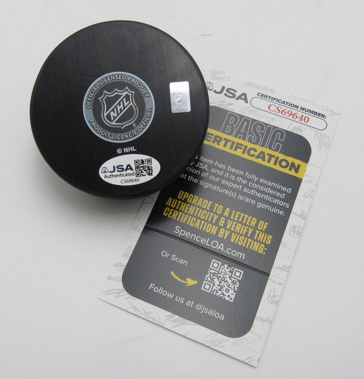 Ken Hodge, SR. Signed/Autographed Boston Bruins Logo Hockey Puck JSA 212684
