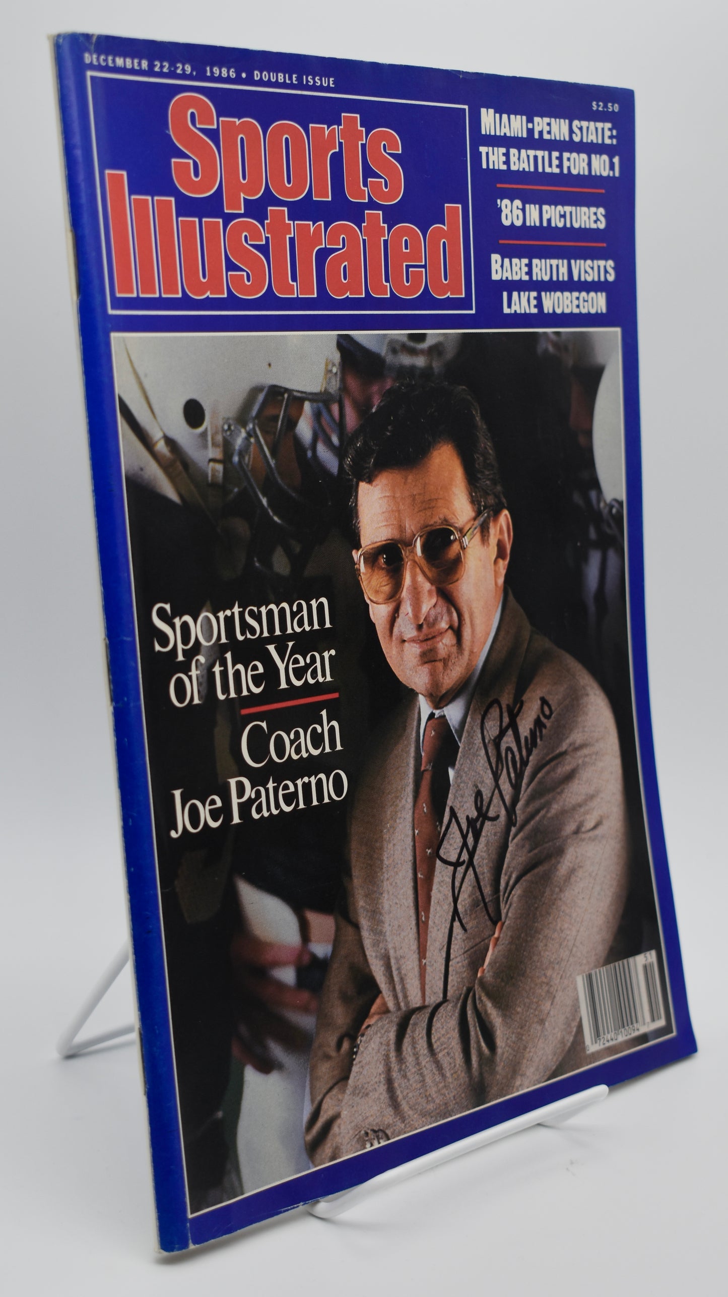 Joe Paterno Signed 1986 Sports Illustrated Newsstand No Label PSU JSA 212937