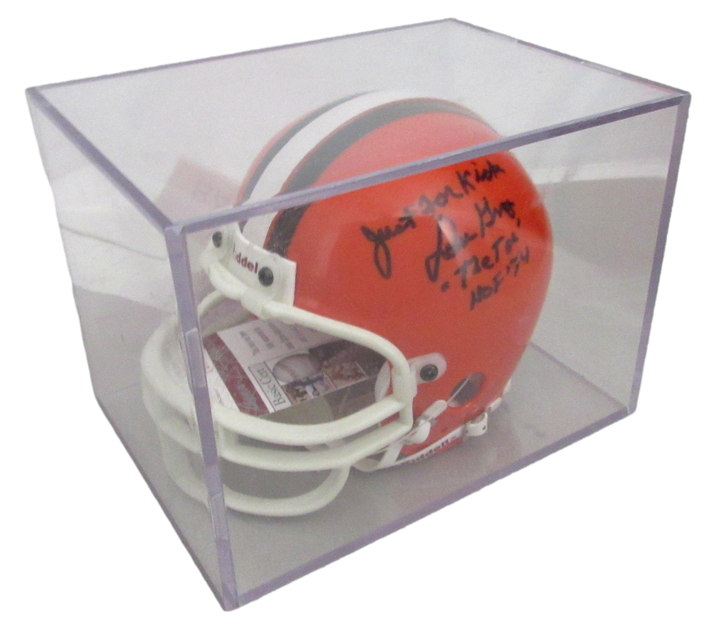 Lou Groza HOF Signed/Inscribed Browns Mini Football Helmet JSA 213352
