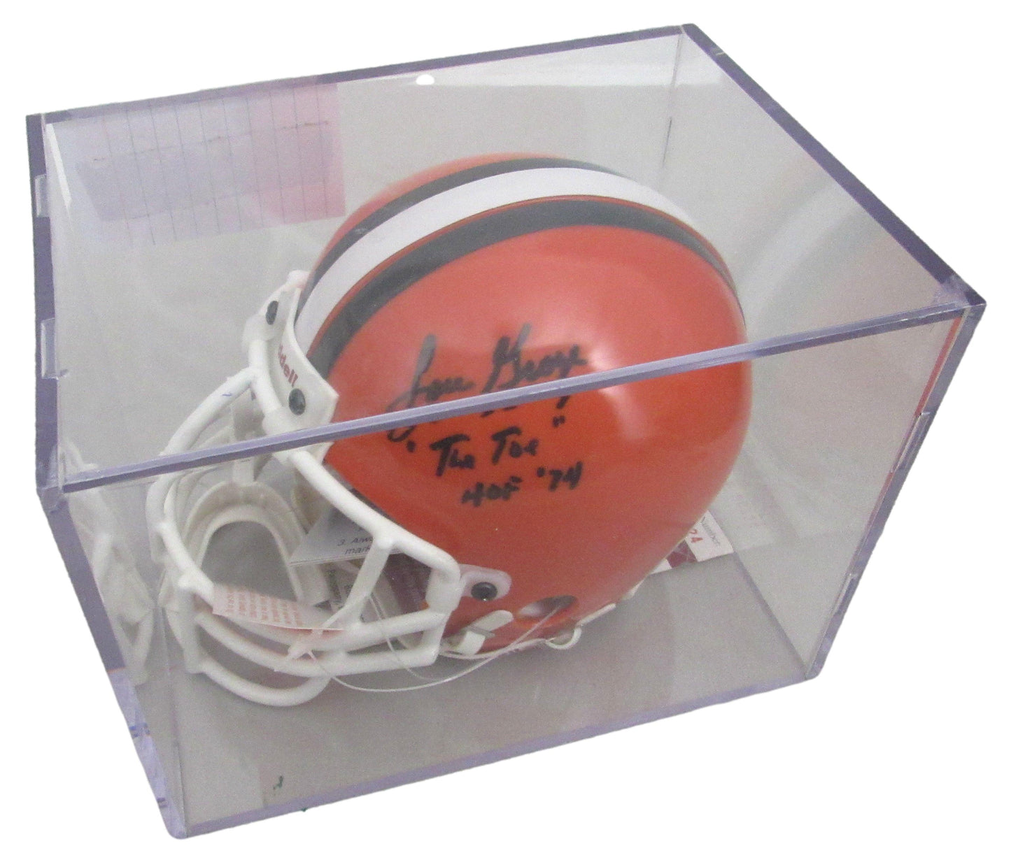 Lou Groza HOF Signed/Inscribed Browns Mini Football Helmet JSA 213355