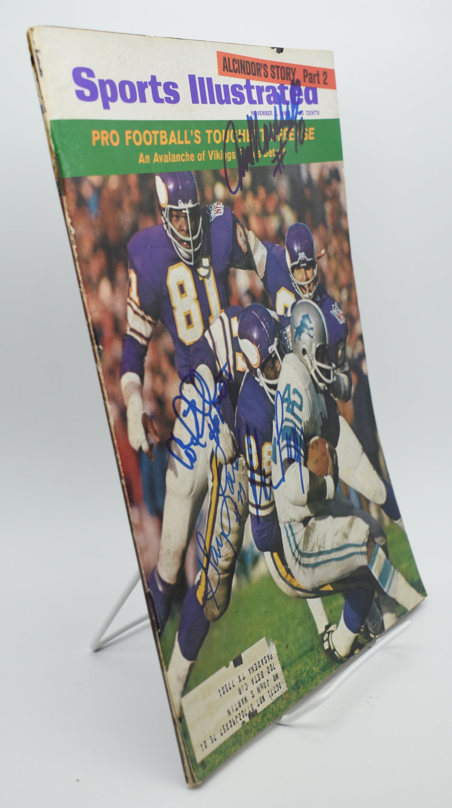 Page Eller Marshall & Larsen Signed 1969 Sports Illustrated Vikings JSA 213011