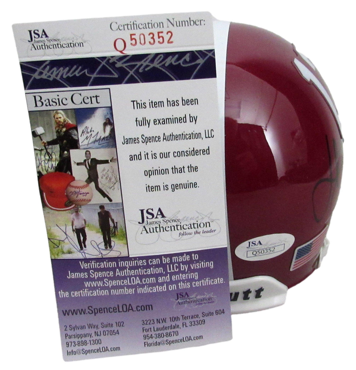 Julio Jones Signed/Auto University of Alabama Mini Football Helmet JSA 213368