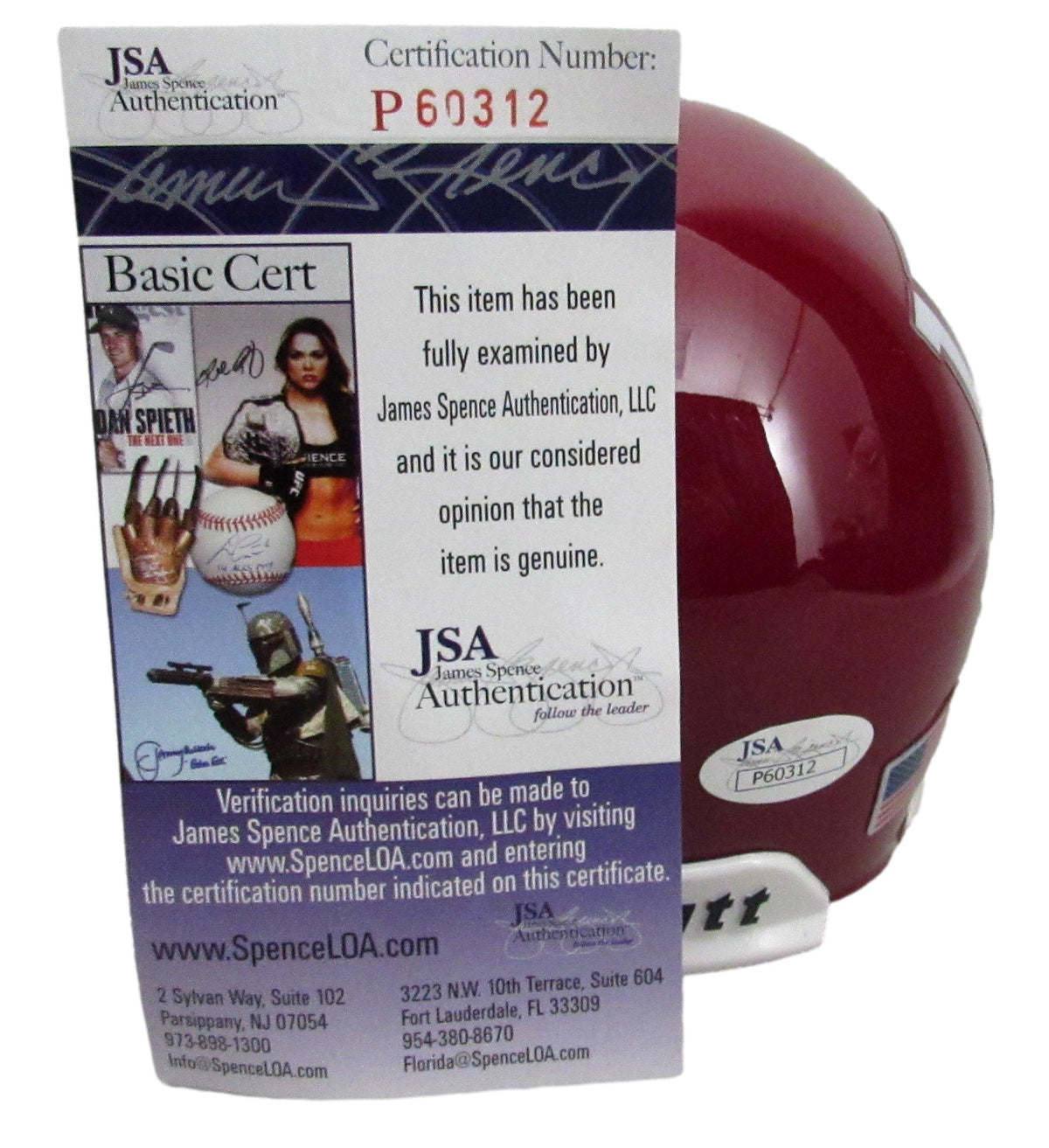 Nick Saban Signed/Inscr University of Alabama Mini Football Helmet JSA 213369