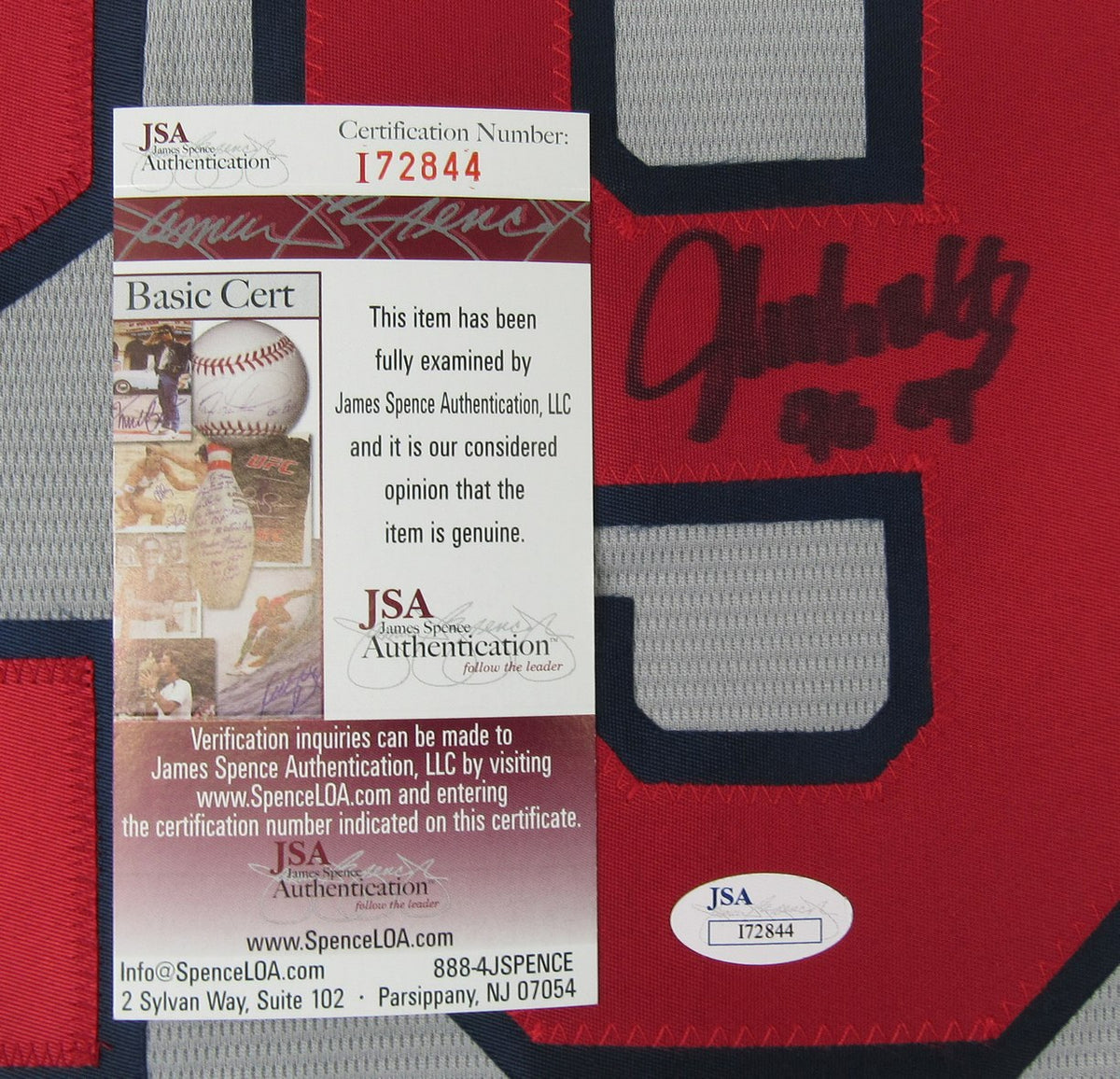 John Smoltz HOF Signed/Autographed Braves Nike Jersey Sz L JSA 212753
