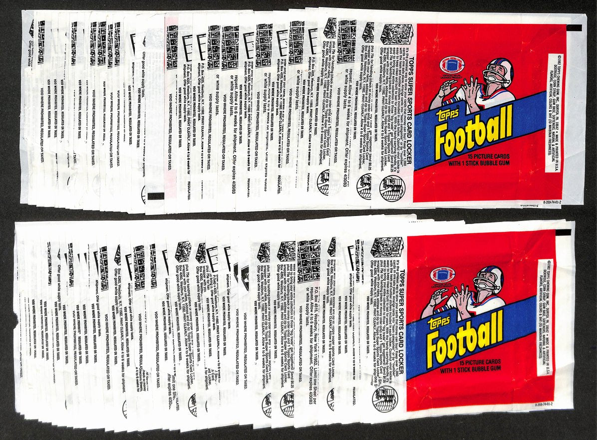 Lot of (75) 1982 Topps NFL Football Wax Pack Wrappers Taylor Lott RC 211381
