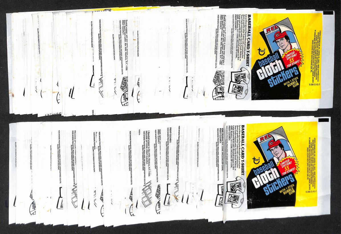 Lot of (273) 1977 Topps Baseball Stickers Wax Pack Wrappers Brett 211385