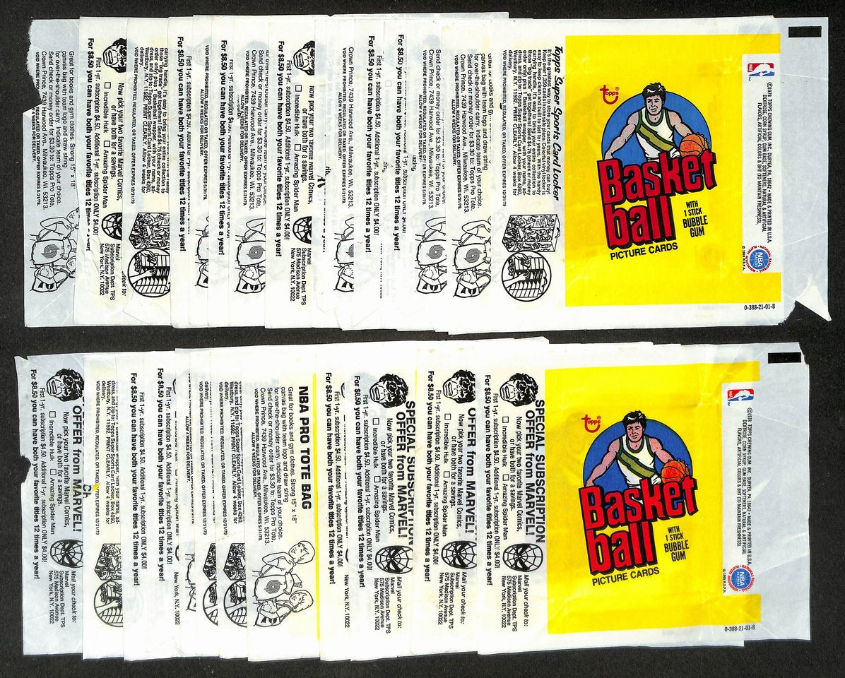 Lot of (27) 1978-1979 Topps NBA Basketball Wax Pack Wrappers Abdul-Jabbar 211392