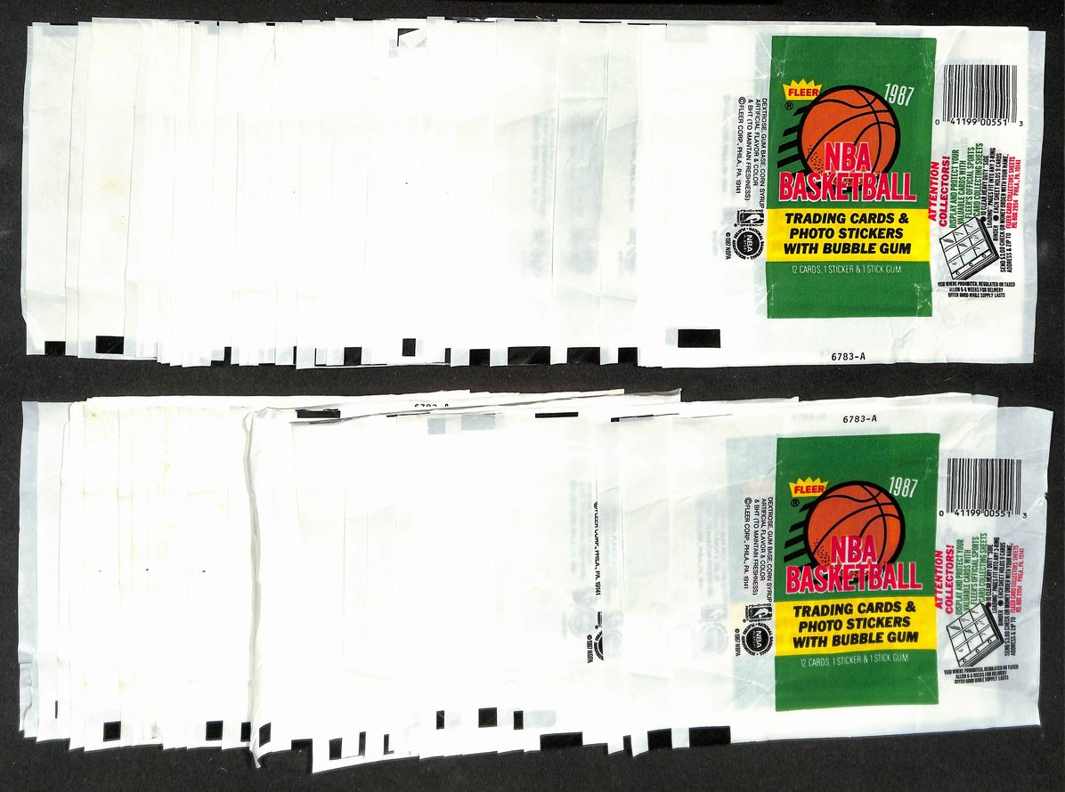 Lot of (155) 1987-1988 Fleer NBA Basketball Wax Pack Wrappers Jordan 211394