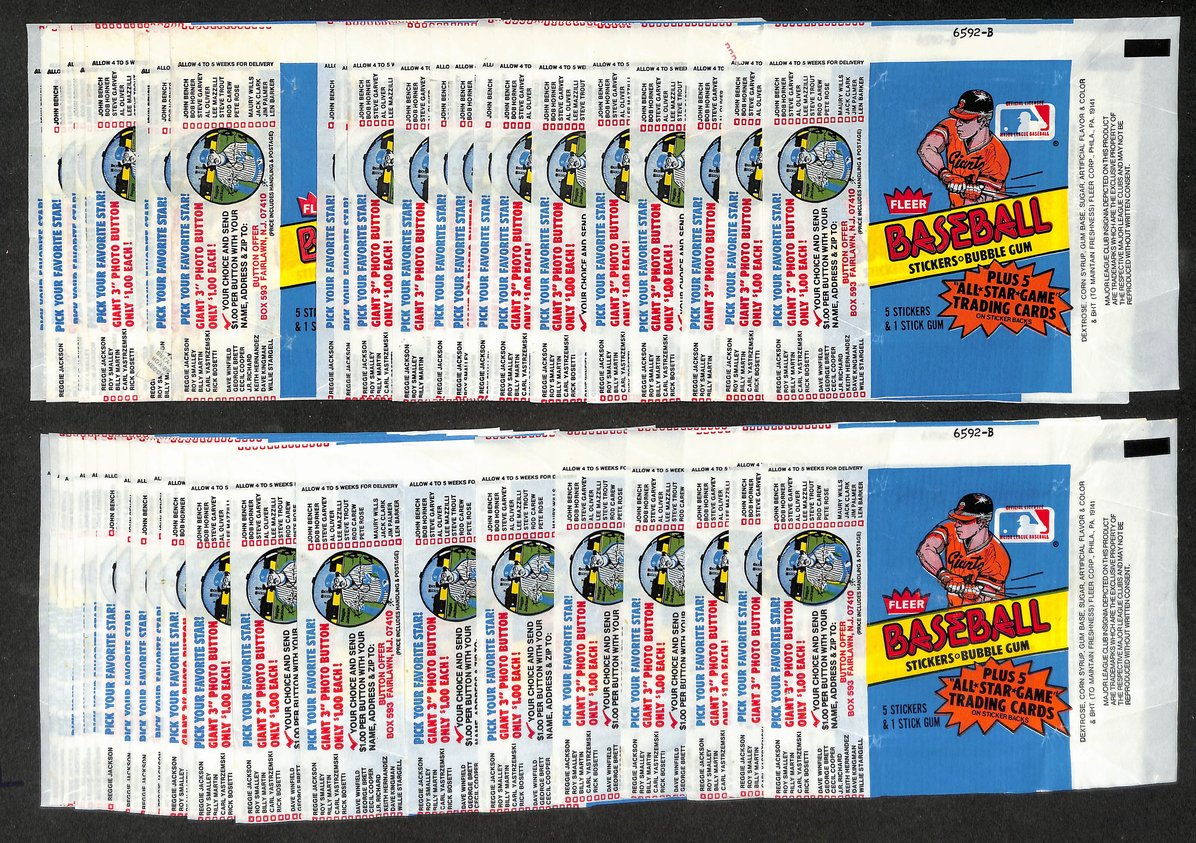 Lot of (44) 1981 Fleer MLB Baseball Wax Pack Wrappers 213934