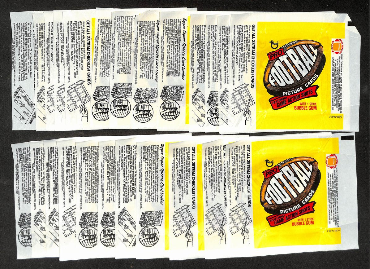 Lot of (24) 1977 Topps NFL Football Wax Pack Wrappers 213936