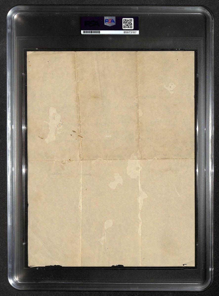 Grover Cleveland Signed 7.75" x 10" TLS Letter Gray Gables Letterhead PSA/DNA 67