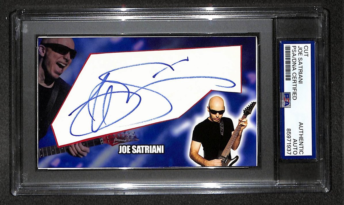 Joe Satriani Signed/Autographed Cut Custom Card Rock Guitarist PSA/DNA 214023