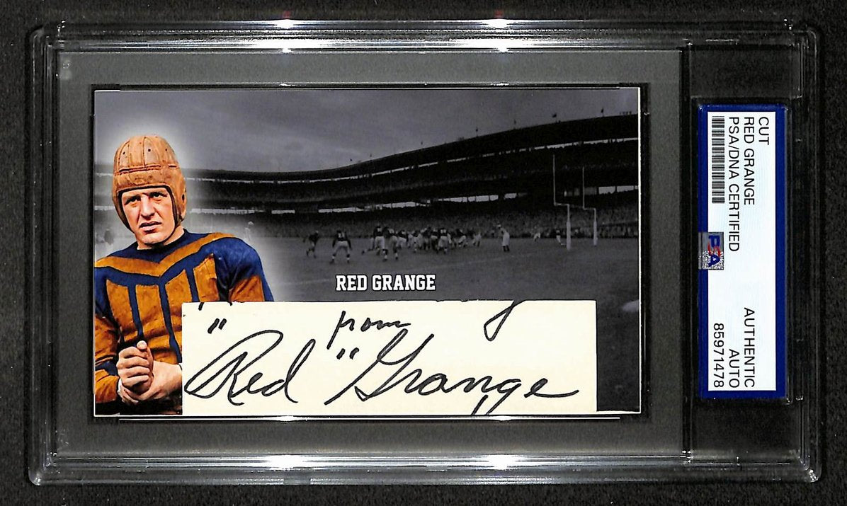 Red Grange HOF Signed/Autographed Cut Custom Card Bears PSA/DNA 214053