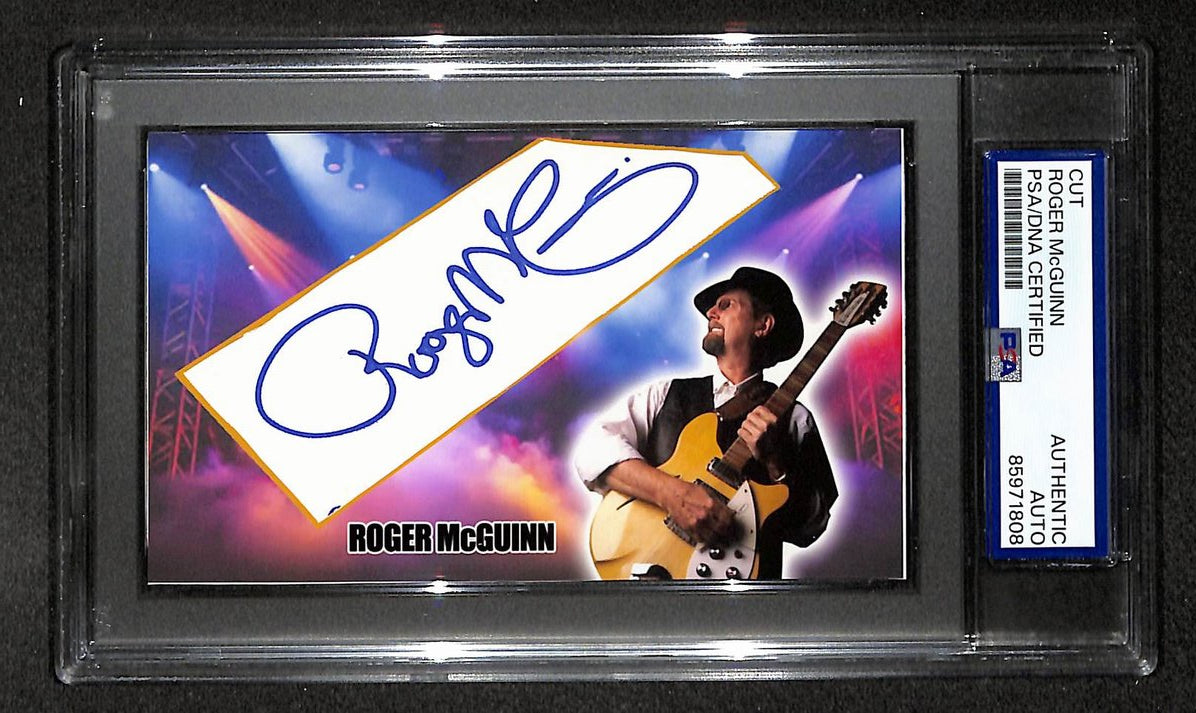 Roger McGuinn Signed/Autographed Cut Custom Card Byrds PSA/DNA 214062
