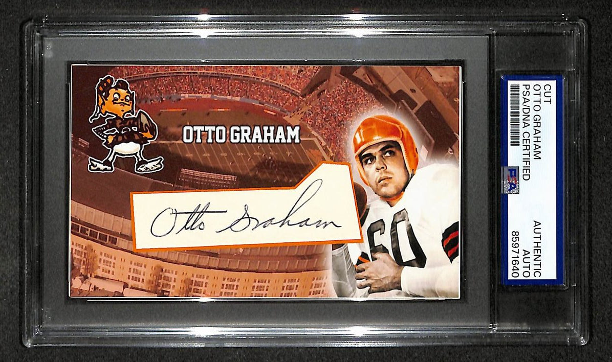 Otto Graham HOF Signed/Autographed Cut Custom Card Browns PSA/DNA 214072
