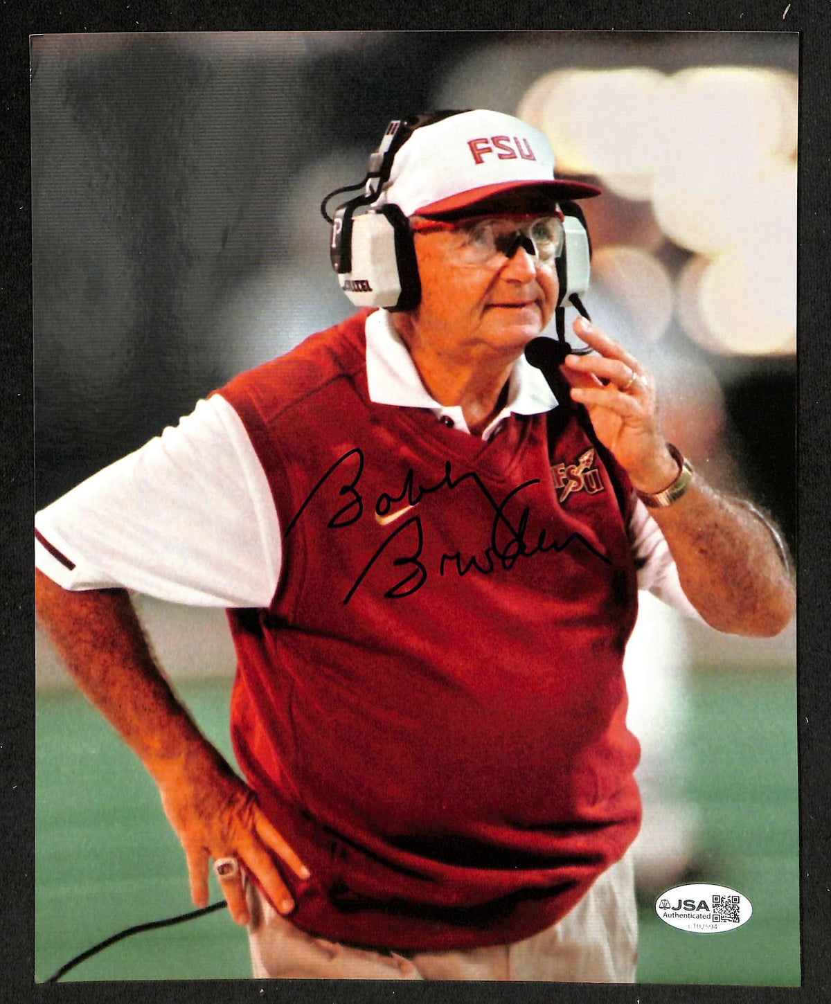 Bobby Bowden Signed/Autographed 8x10 Photo Florida St JSA 214131