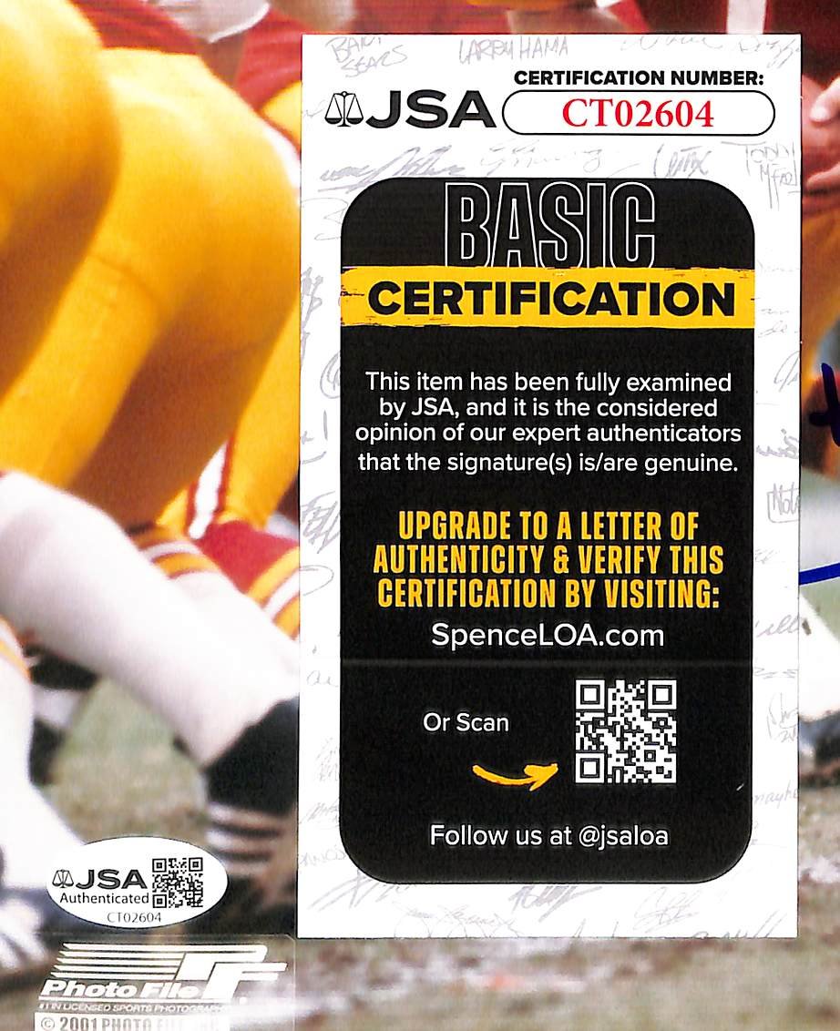 Joe Theismann Signed/Autographed 8x10 Photo Redskins JSA 214201