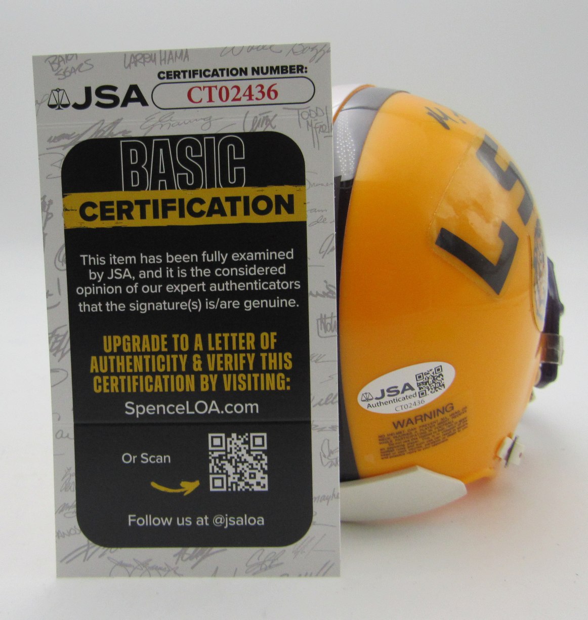 Michael Ford Signed/Autographed LSU Gold Mini Football Helmet JSA 213498