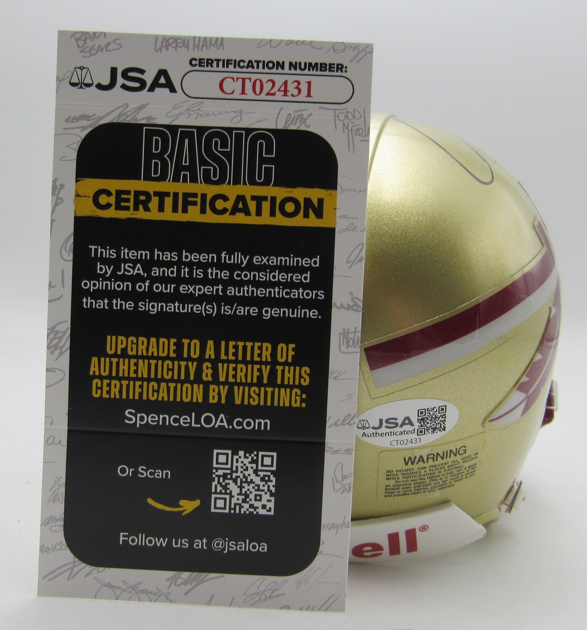 Charlie Ward Signed/Autographed Florida State Mini Football Helmet JSA 213502
