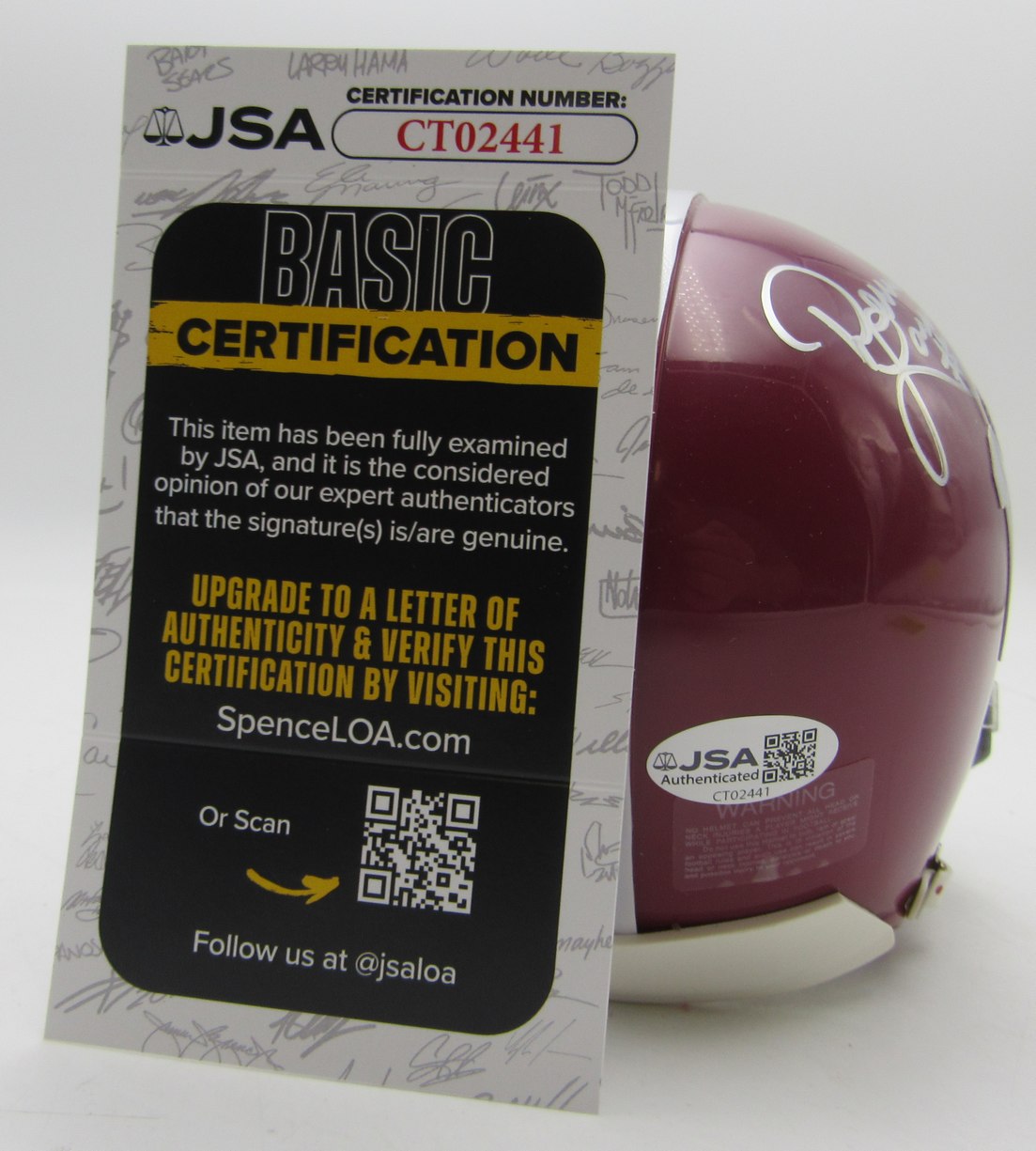 Derrick Lassic Signed/Autographed Alabama Mini Football Helmet JSA 213507