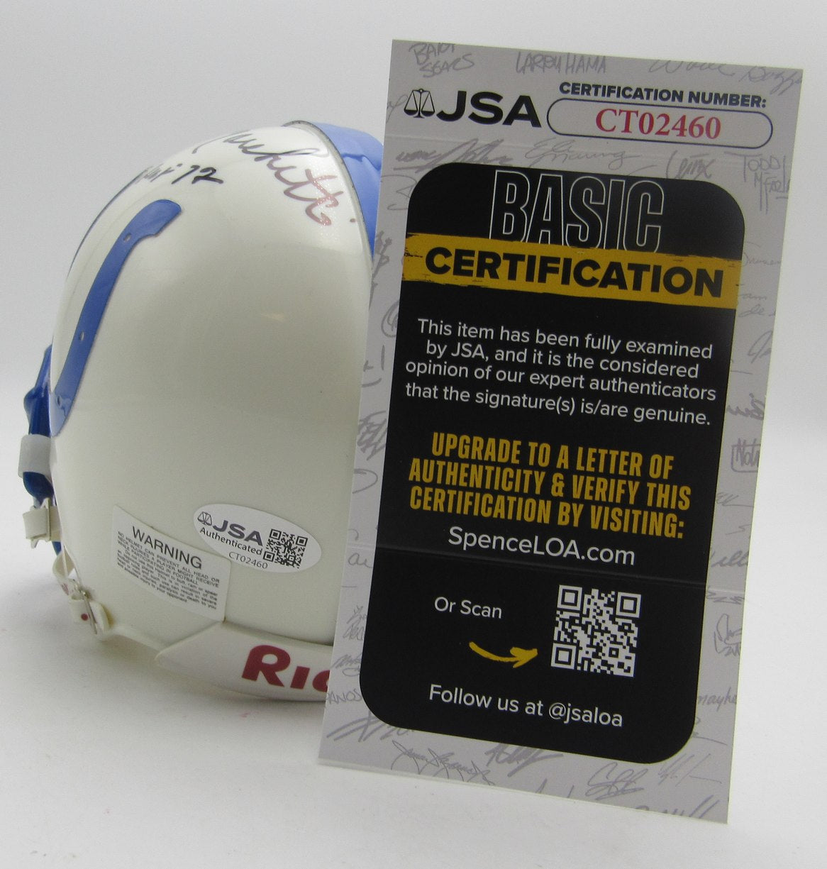 Gino Marchetti HOF Signed/Inscribed Colts Mini Football Helmet JSA 213517