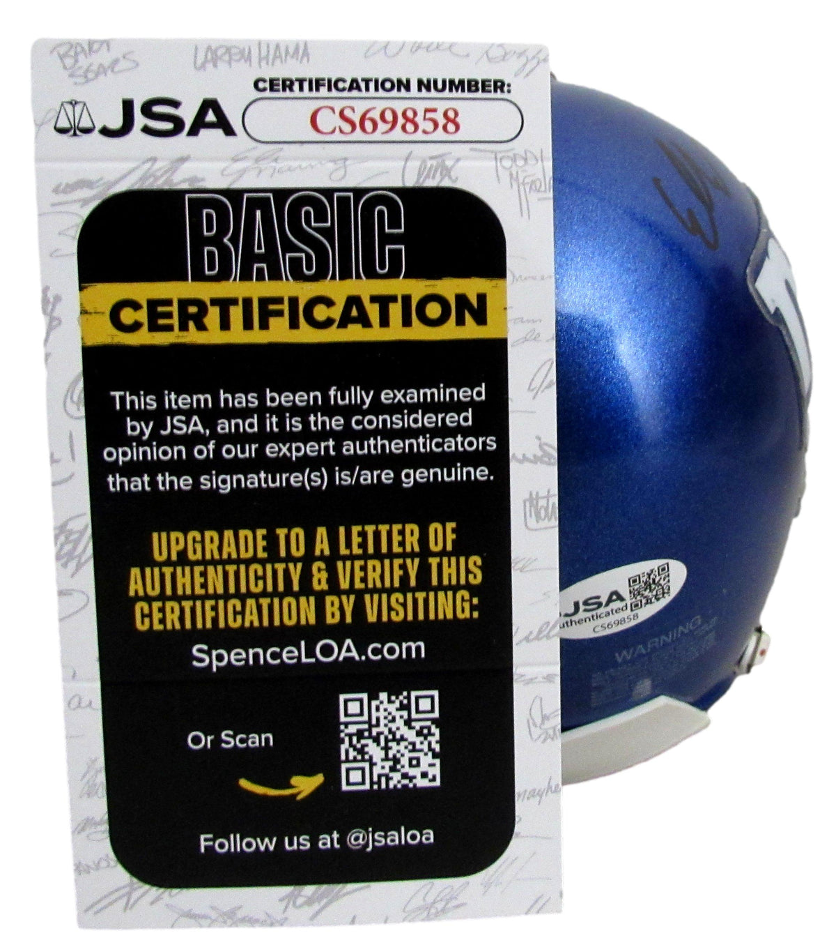Eli Manning Signed/Autographed New York Giants Mini Football Helmet JSA 213079