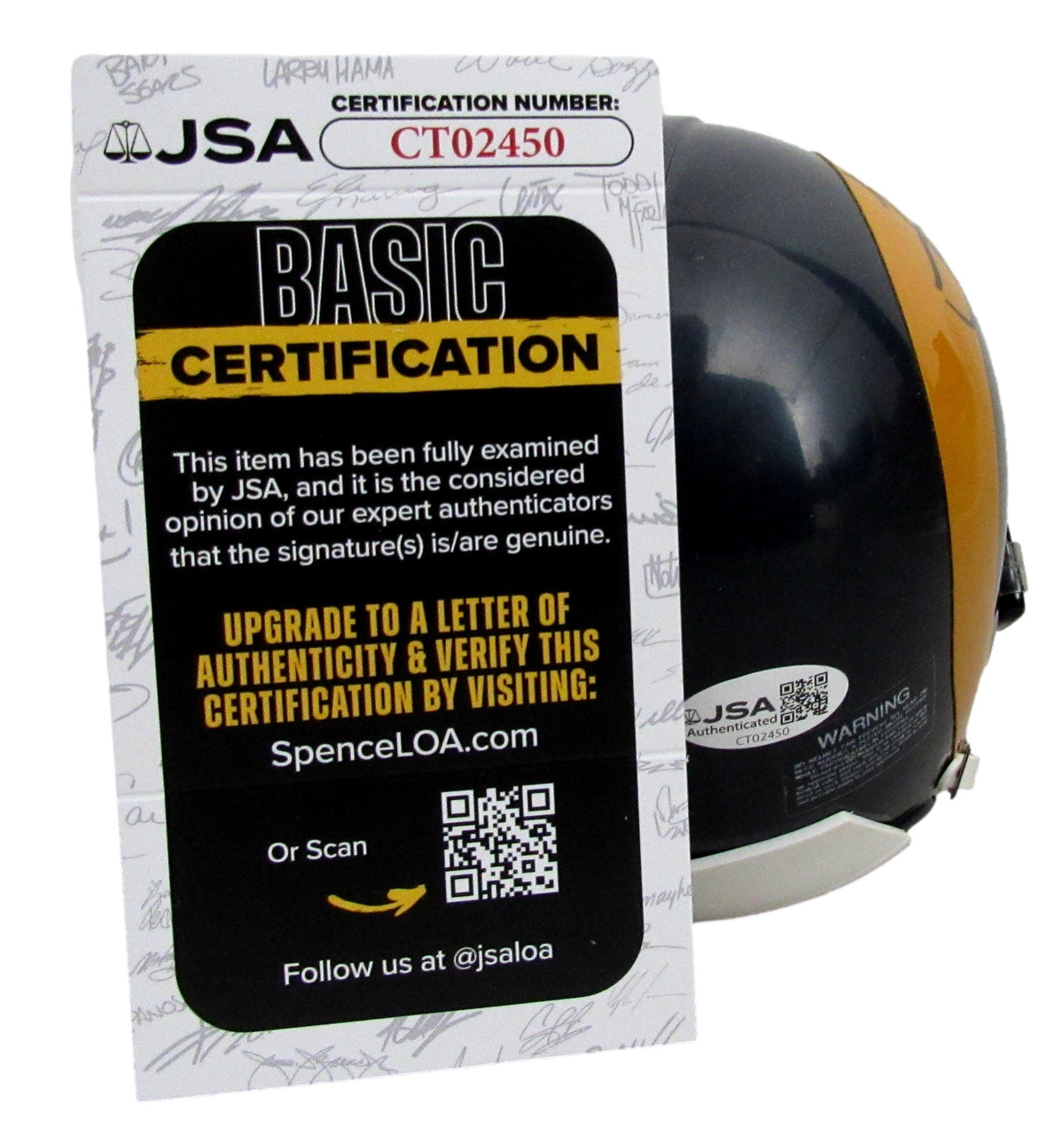 Tom Mack HOF Signed/Inscribed LA Rams Mini Football Helmet JSA 213127