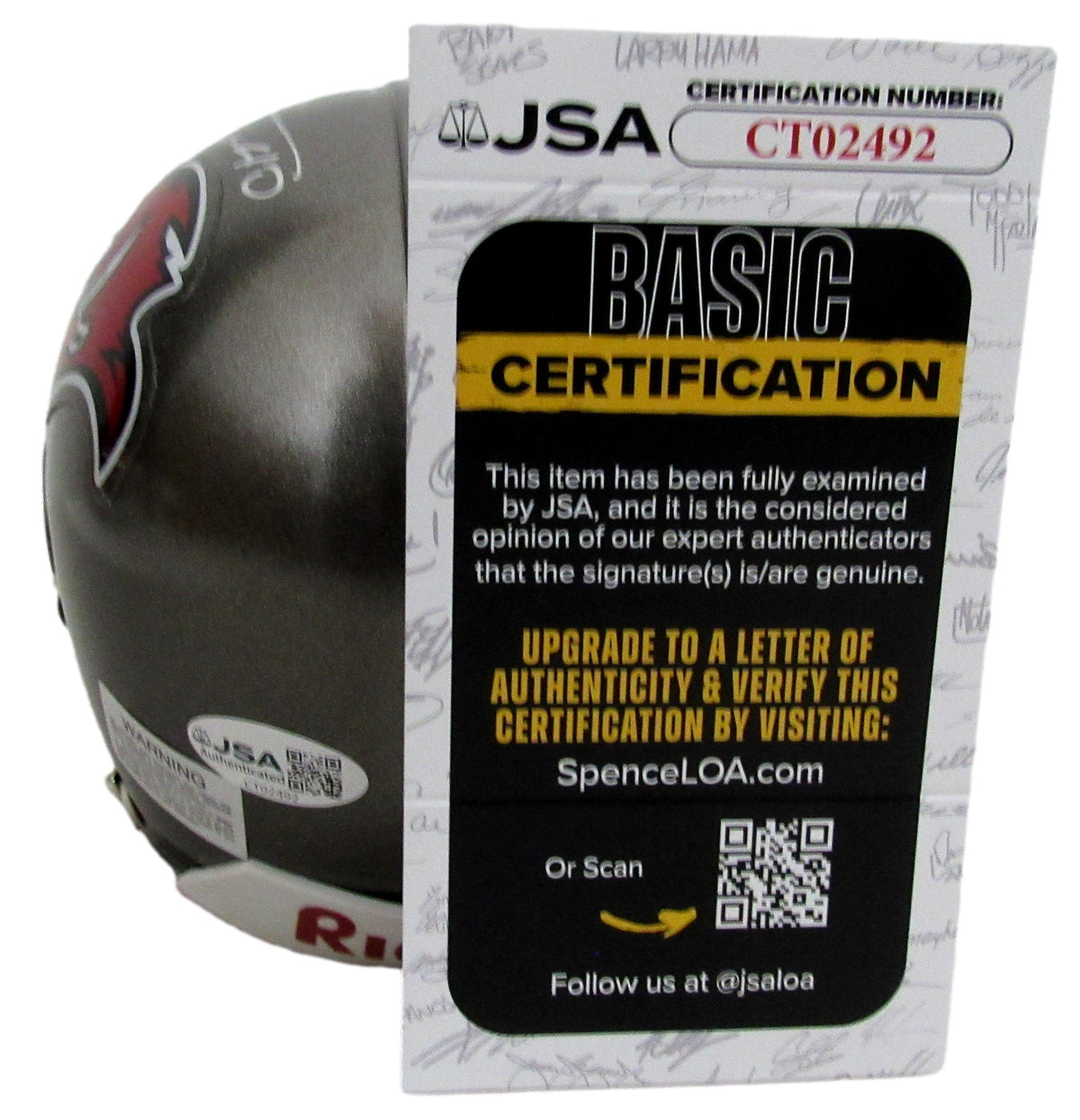Mike Alstott Signed/Autographed Buccaneers Mini Football Helmet JSA 213136