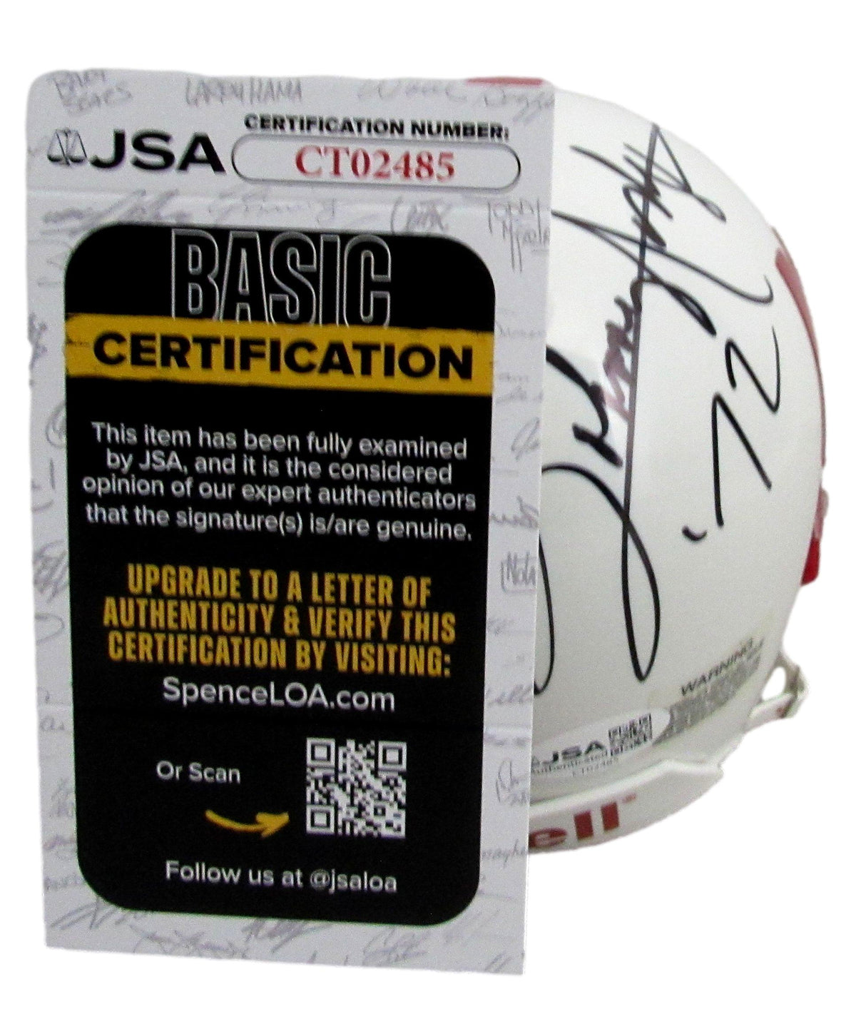 Mike Rozier/Johnny Rodgers Signed/Inscr Oklahoma Mini Football Helmet JSA 213137