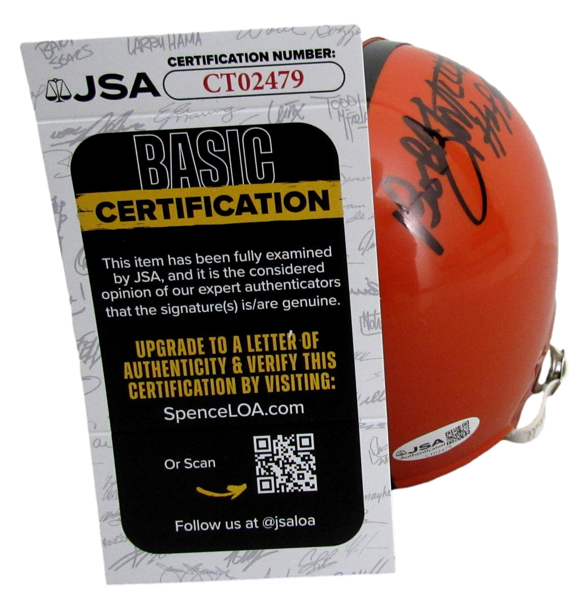 Bobby Mitchell HOF Signed/Inscribed Browns Mini Football Helmet JSA 213144