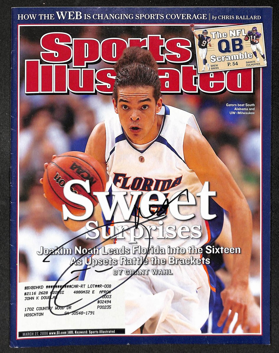 Joakim Noah Signed/Autographed 2006 Sports Illustrated Florida Gators JSA 214508