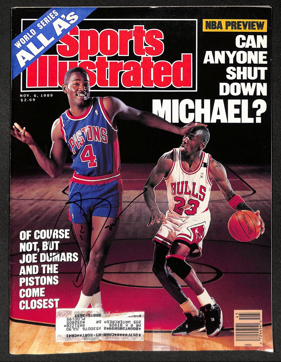 Joe Dumars HOF Signed/Autographed 1989 Sports Illustrated Pistons JSA 214509
