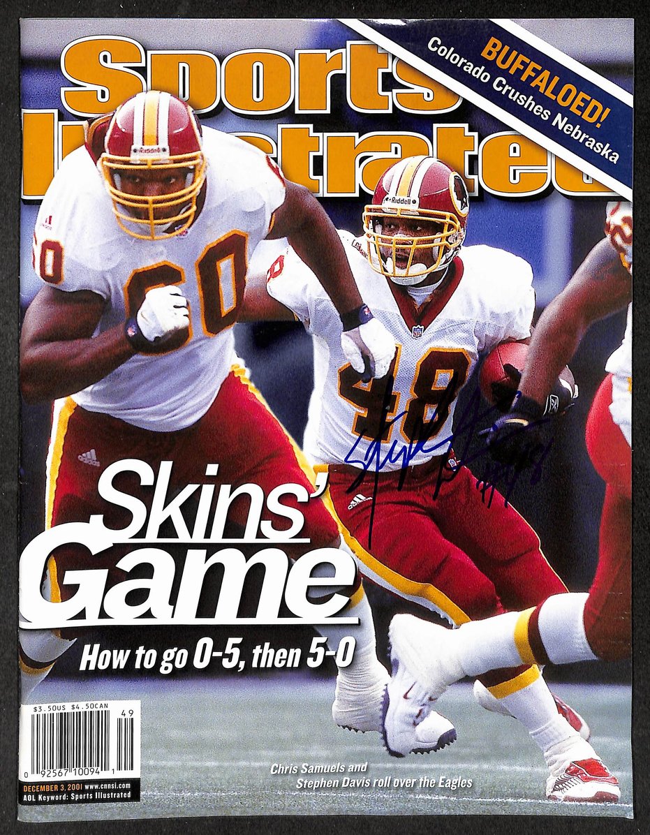 Stephen Davis Signed/Autographed 2001 Sports Illustrated Redskins JSA 214510