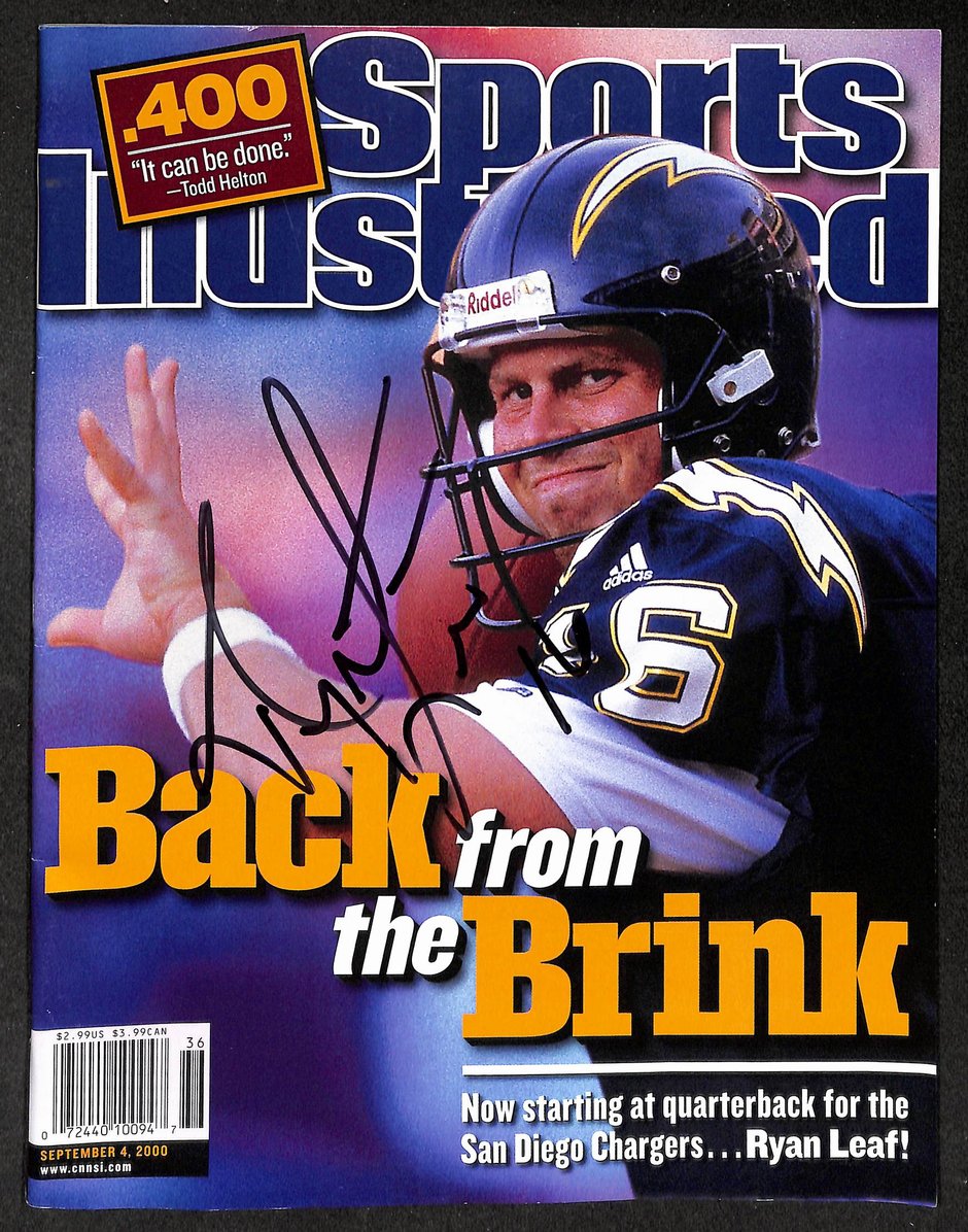 Ryan Leaf Signed/Autographed 2000 Sports Illustrated Chargers JSA 214524