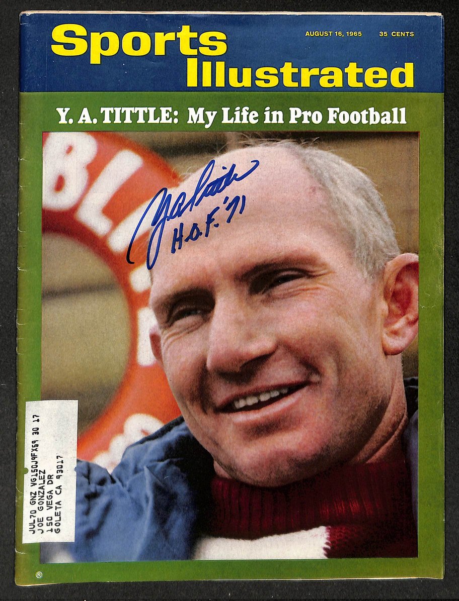 Y.A. Tittle HOF Signed/Autographed 1965 Sports Illustrated Colts JSA 214527