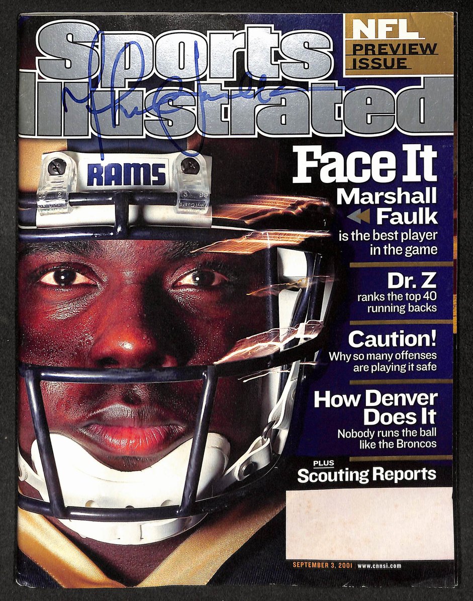 Marshall Faulk HOF Signed/Autographed 2001 Sports Illustrated Rams JSA 214540
