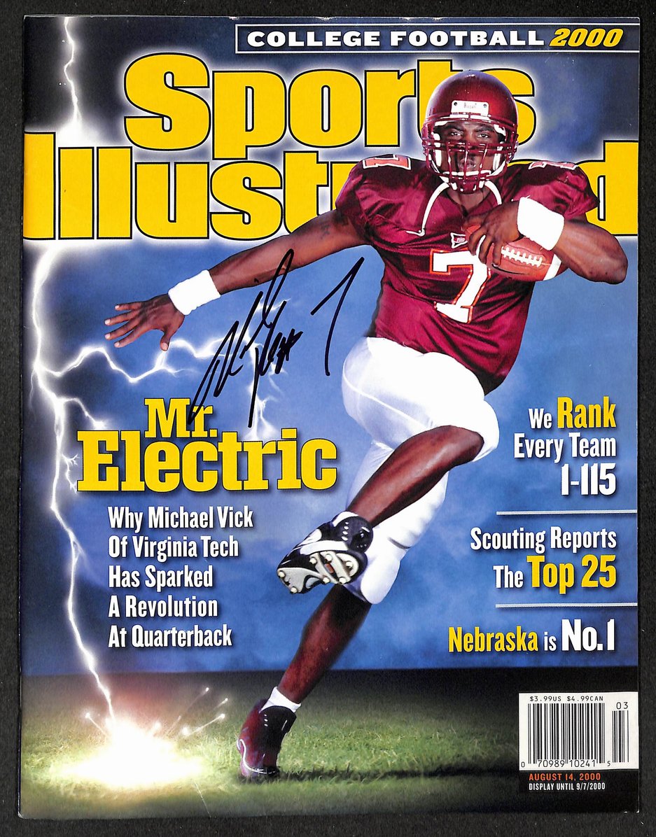 Michael Vick Signed/Autographed 2000 Sports Illustrated VA Tech JSA 214542