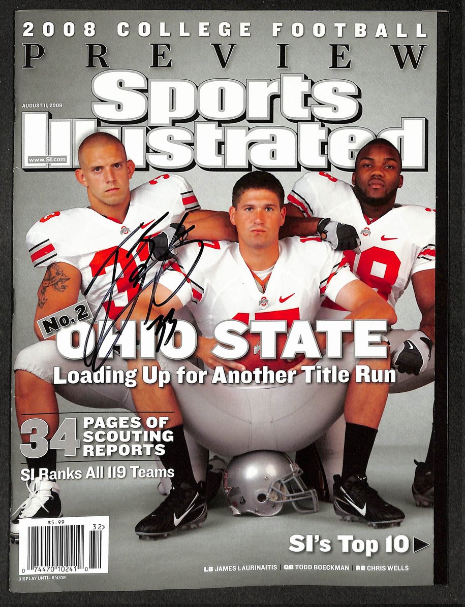 James Laurinaitis Signed/Autographed 2008 Sports Illustrated Ohio St JSA 214556