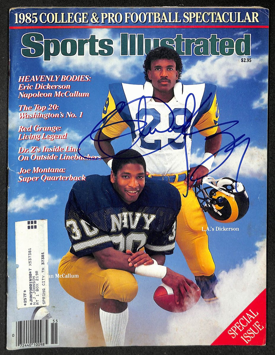 Eric Dickerson HOF Signed/Autographed 1985 Sports Illustrated Rams JSA 214596