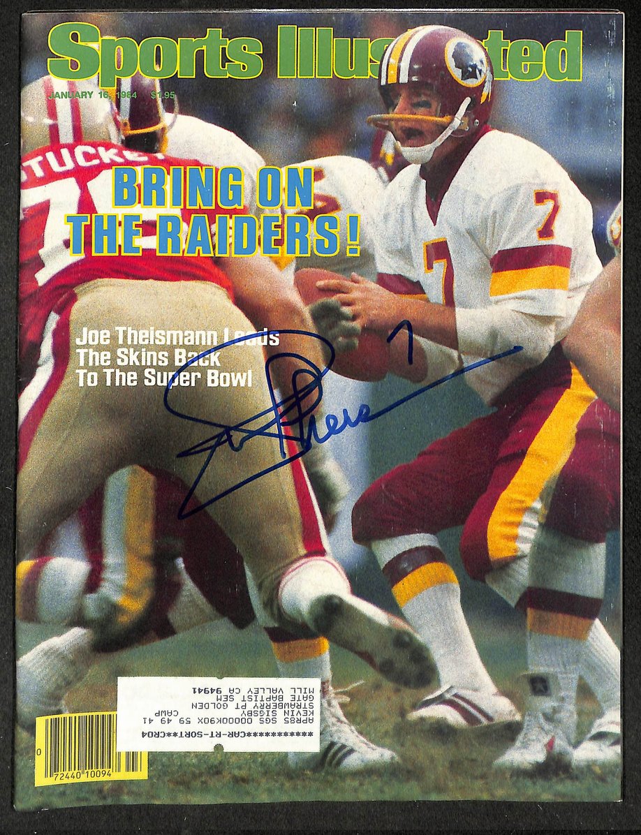 Joe Theismann Signed/Autographed 1984 Sports Illustrated Redskins JSA 214601