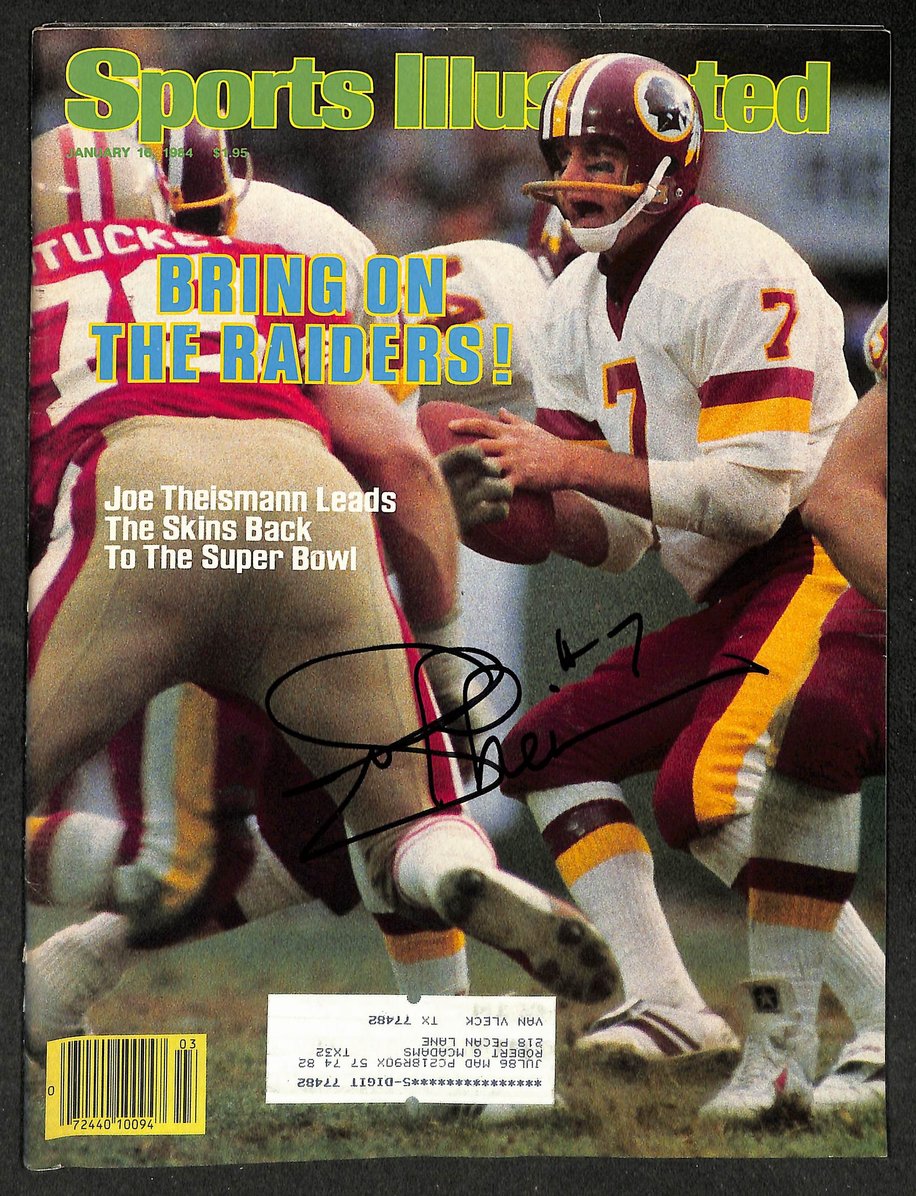 Joe Theismann Signed/Autographed 1984 Sports Illustrated Redskins JSA 214602