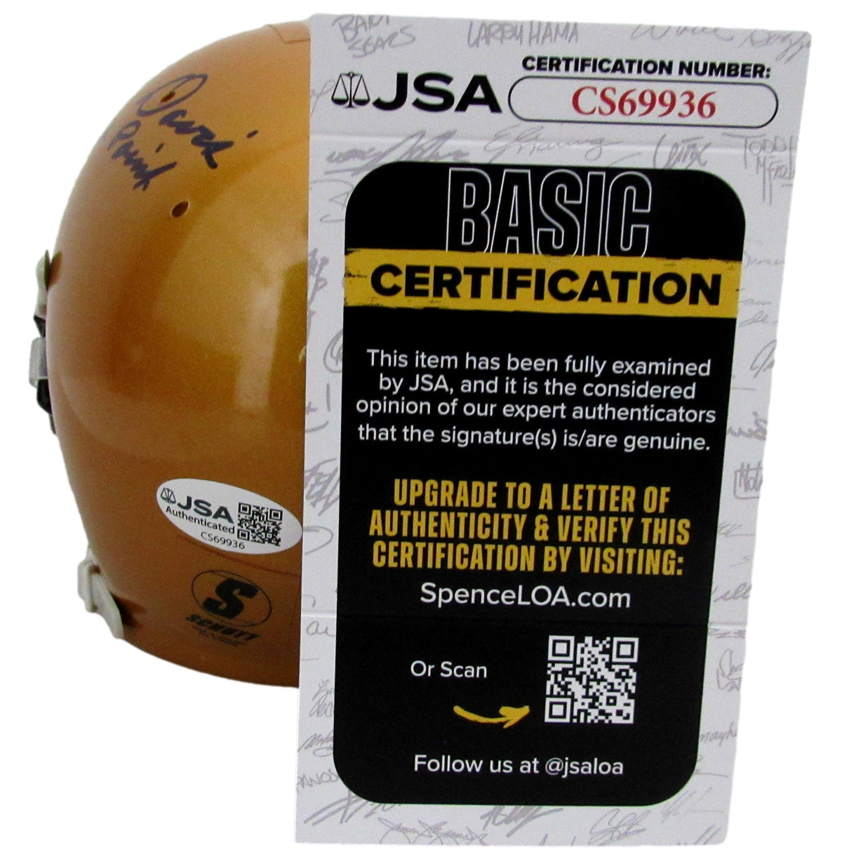 Glenn Davis 1946 Heisman Signed/Inscribed Army Mini Football Helmet JSA 213268