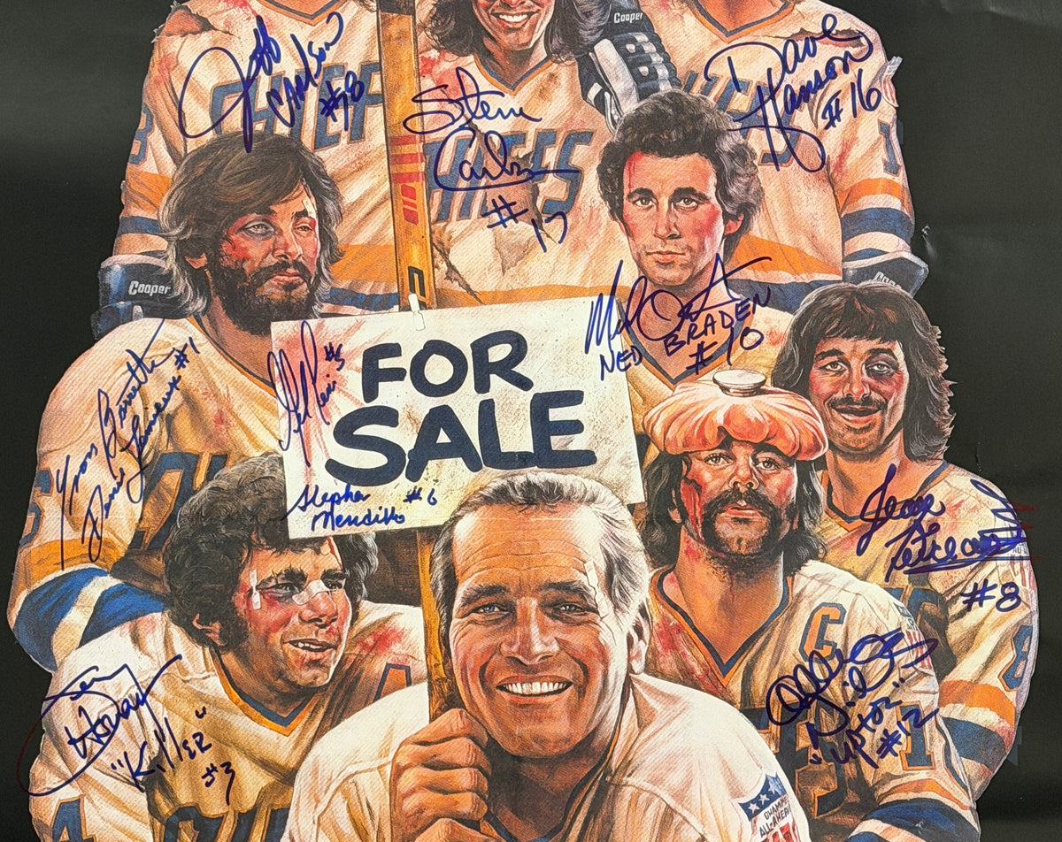 "Slap Shot" Movie 24x36 Poster Signed/Autographed by 10 Cast Members BAS 214872