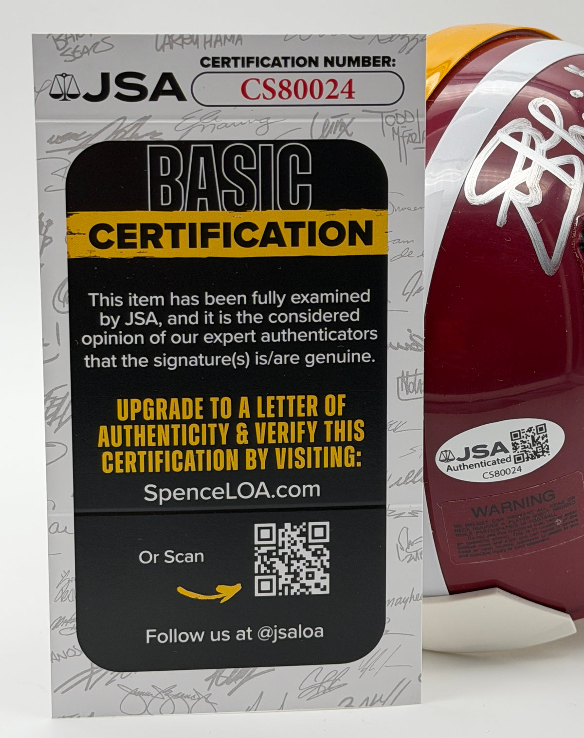 Joe Theismann Signed/Autographed Mini Helmet Washington Redskins JSA 214915