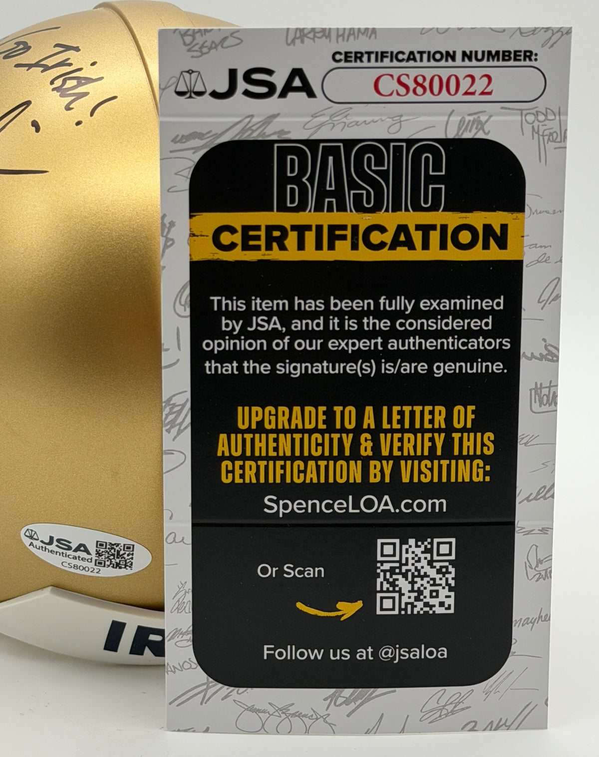 Steve Beuerlein Signed/Autographed Mini Helmet Notre Dame JSA 214918