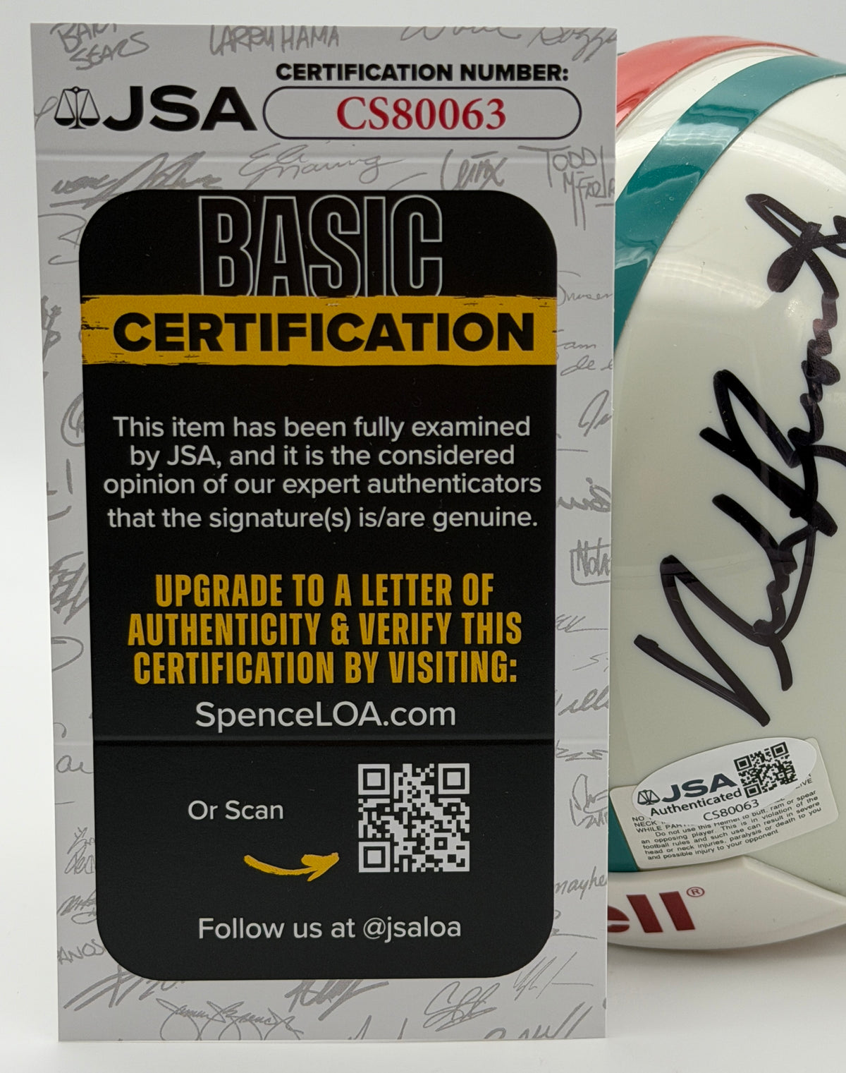 Nick Buoniconti Signed/Autographed Mini Helmet Miami Dolphins JSA 214922