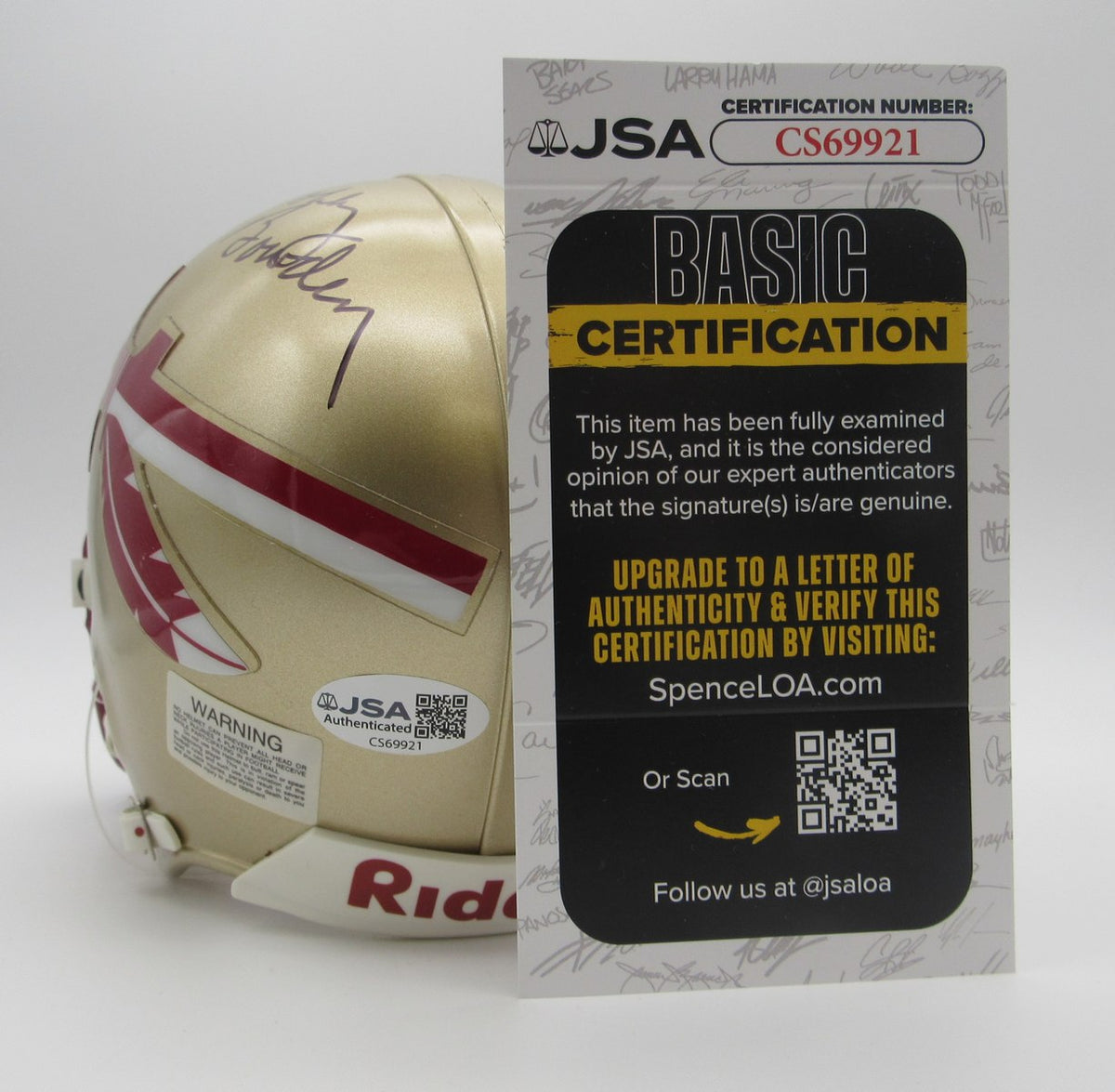 Bobby Bowden Signed/Autographed Mini Helmet Florida State JSA 214346