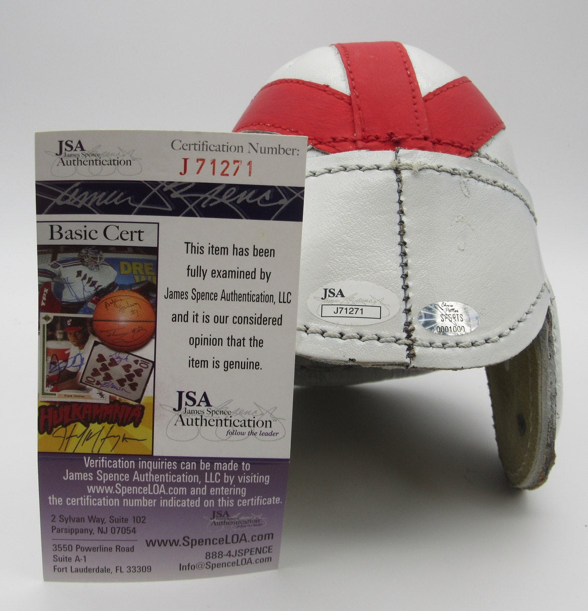 Ace Parker HOF Signed/Auto Leather Mini Helmet Brooklyn Dodgers JSA 214351