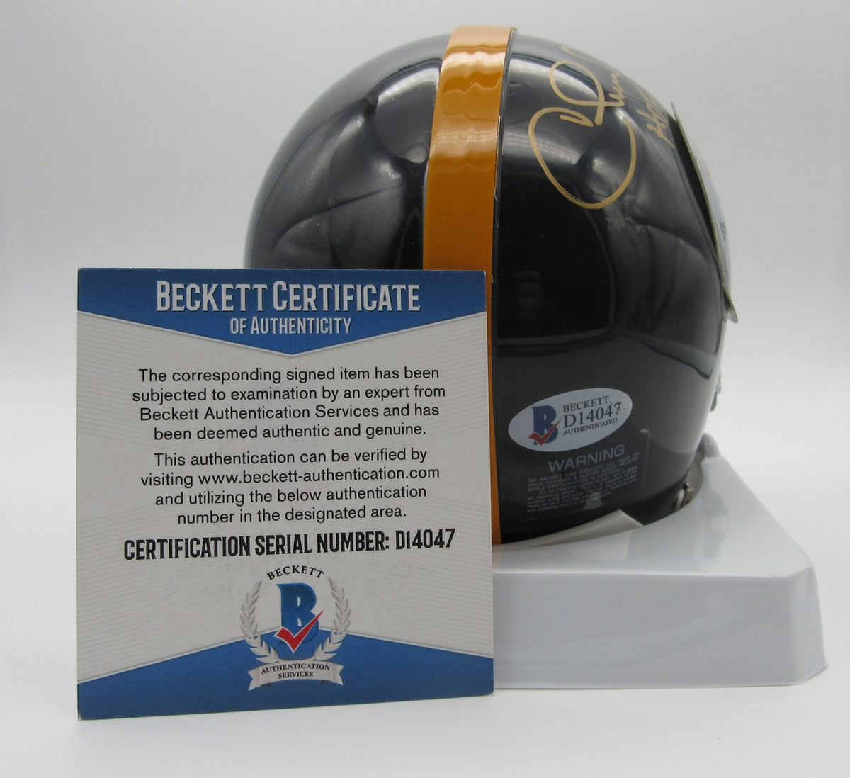 Chuck Noll HOF Signed/Autographed Mini Helmet Steelers BAS 214357