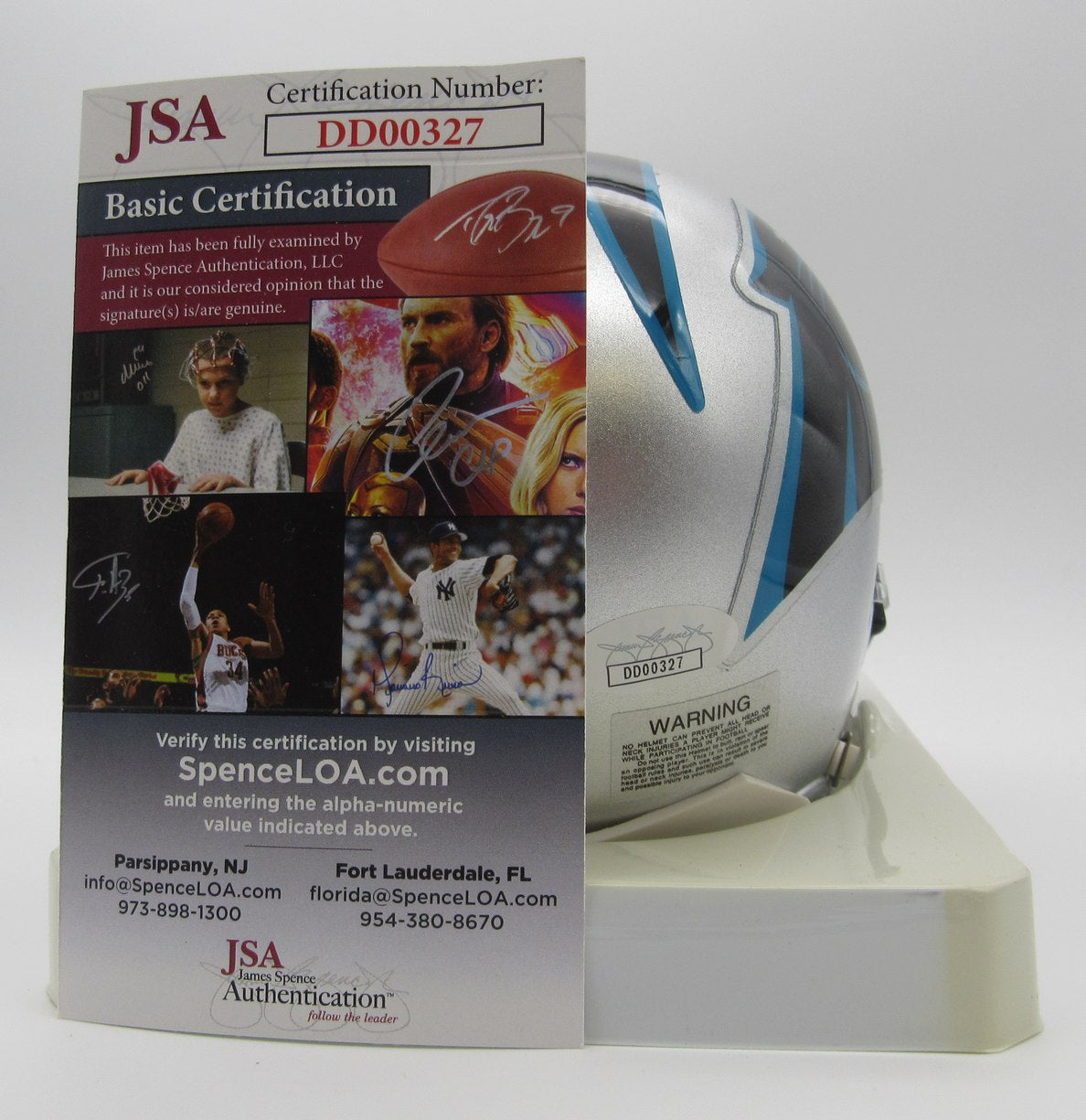 Christian McCaffrey Signed/Autographed Mini Helmet Panthers JSA 214360